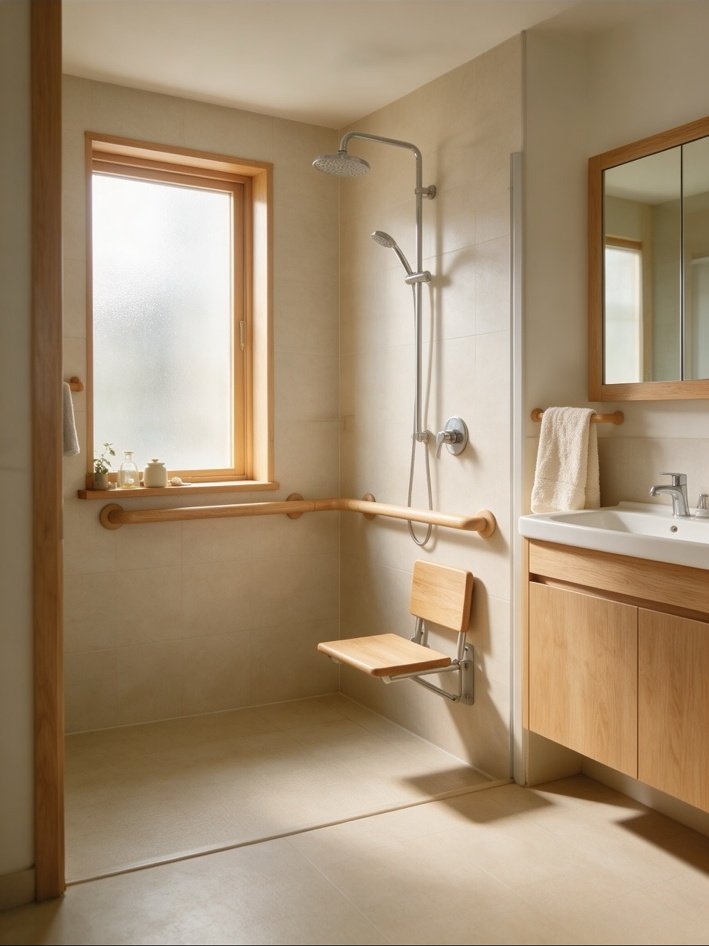 Senior-friendly bathroom